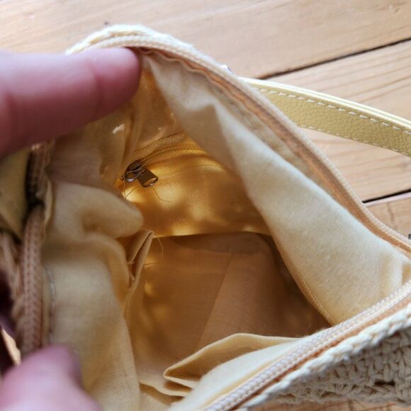 🌻cream crochet crossbody bag purse - Picture 6 of 7